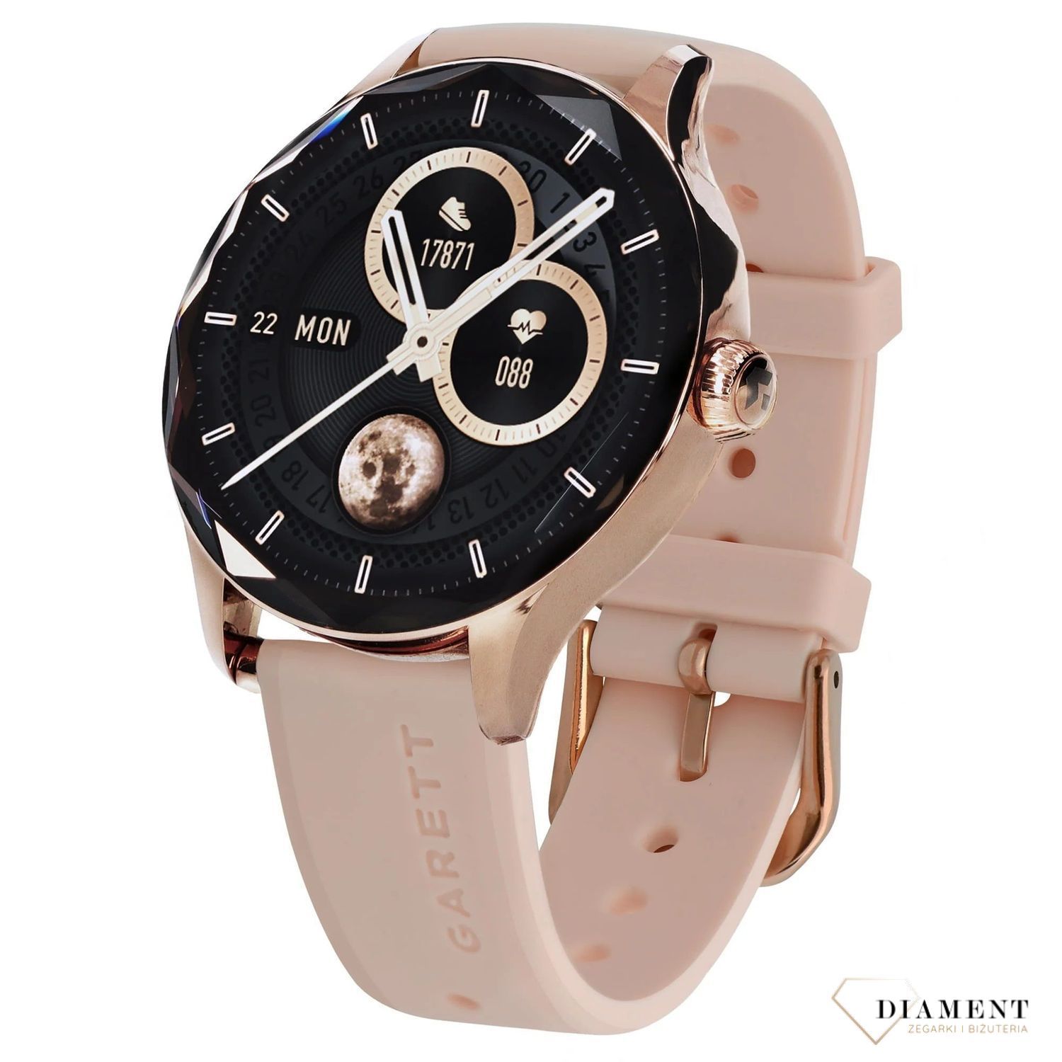 Smartwatch damski Garett Viva złoty stalowy gratis pasek Damski Smartwatch Garett. Smartwatch Garett damski na bransolecie. Smartwatch damski w srebrnym kolorze. Damski Smartwatch Garett na 777.jpg